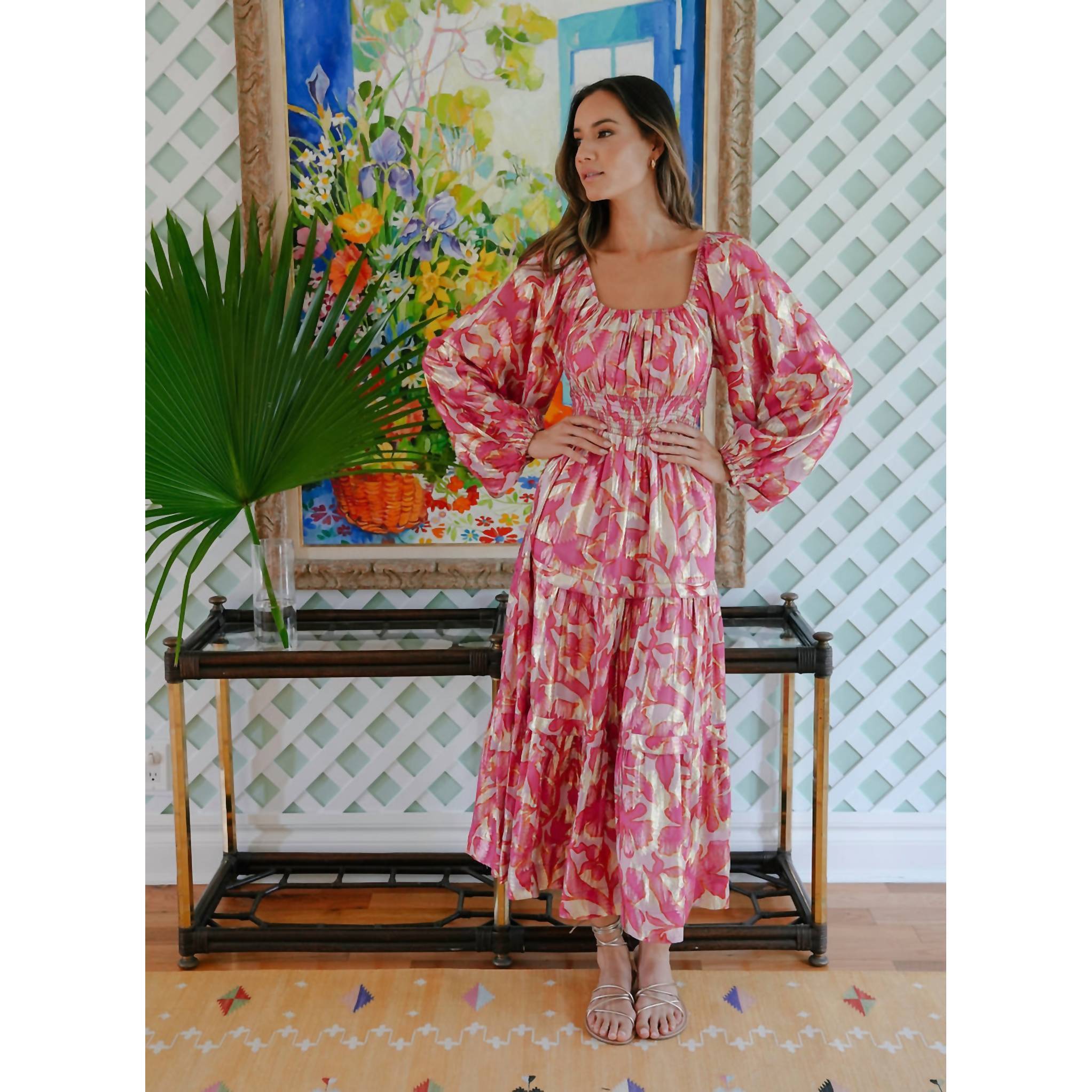New Omika Monica Midi Dress In Bianca Goji